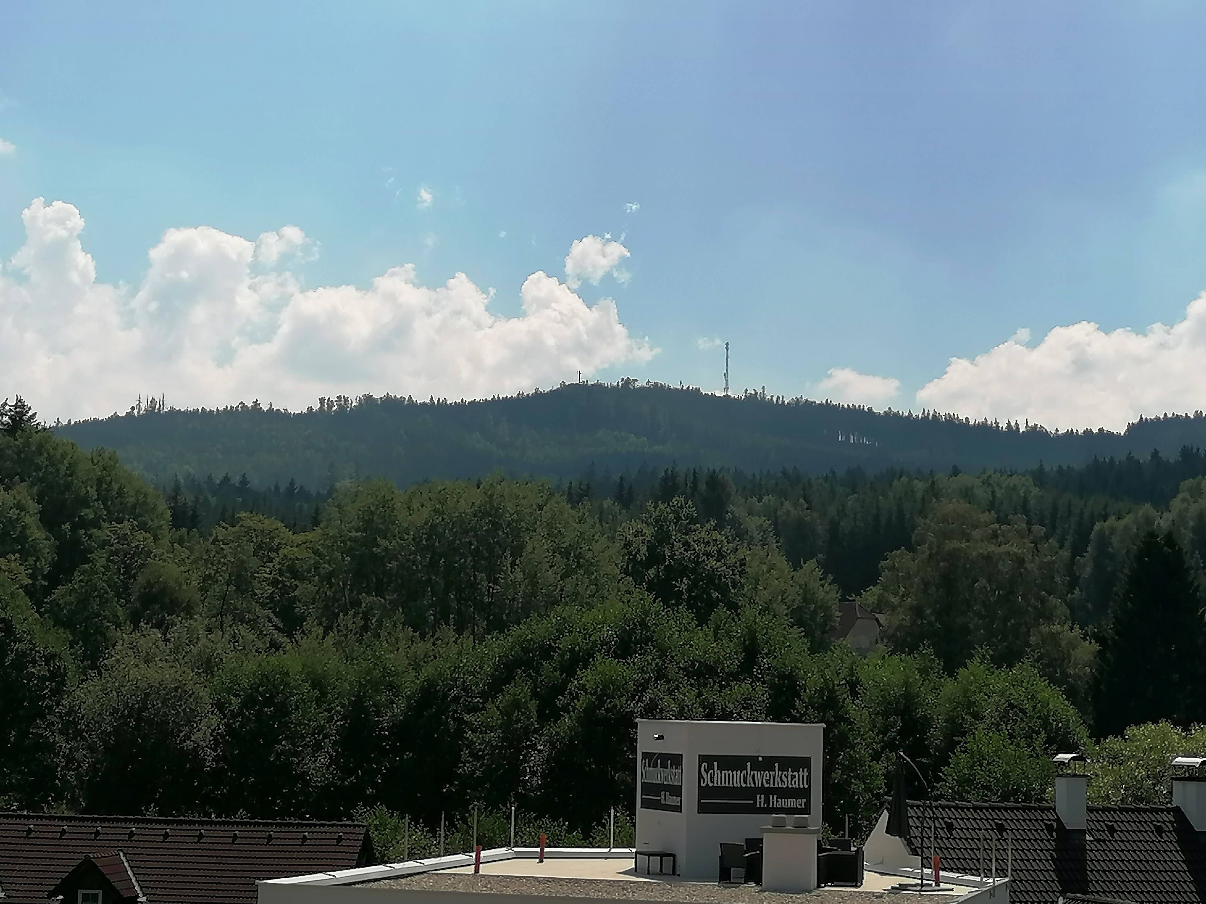 Blick auf Gipfelkreuz Nebelstein