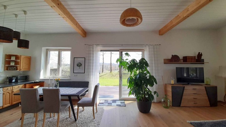 Richtung Garten, &copy; Ferienhaus Angel, Fotograf Heidi Angel