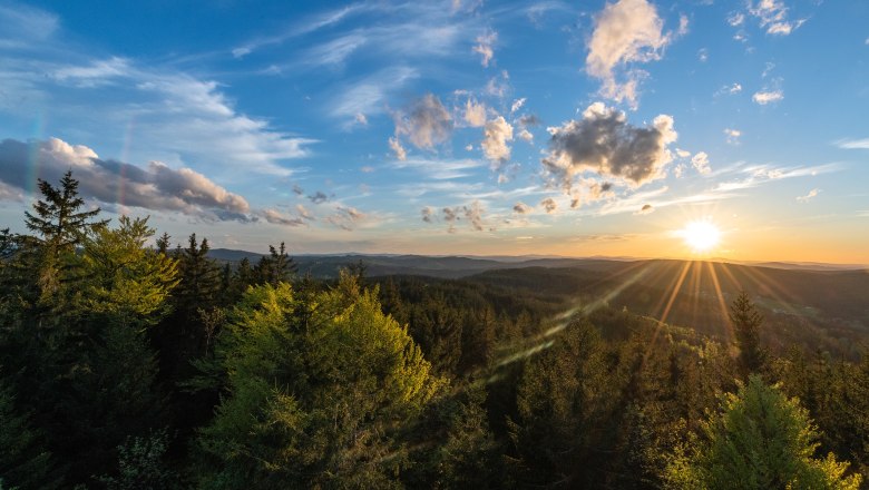 Sonnenuntergang vom Nebelstein, © Gemeinde Moorbad Harbach